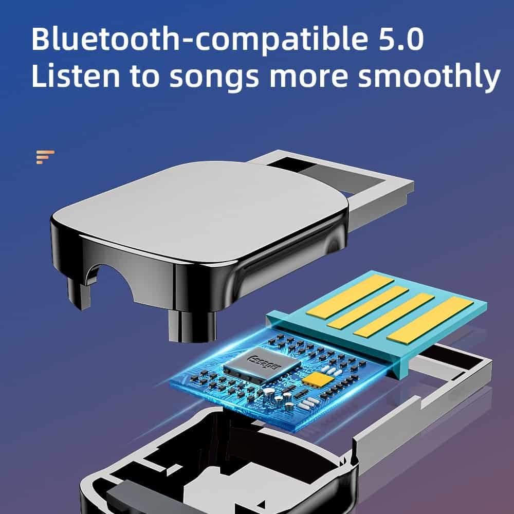 Aux Bluetooth Adapter for Car,Essager Noise Cancelling Bluetooth