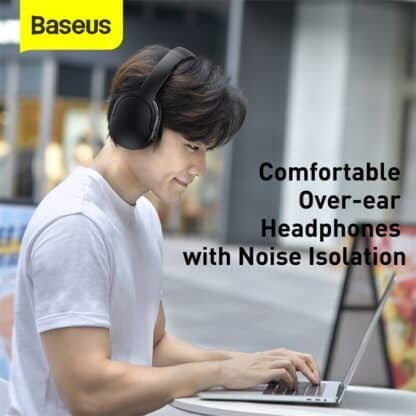 Baseus D02 Pro Wireless Bluetooth Headphones HIFI Stereo Earphones Foldable Sport Headset with Audio Cable foriPhone 5