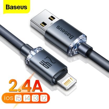 Baseus USB Cable for iPhone 13 12 11 Pro Max X 8 7p 6s 2 4A