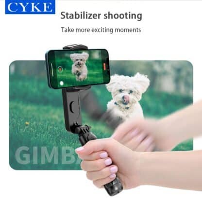CYKE NEW Q09 Phone Gimble Stabilizer with Tripod Removable Fill Light Estabilizador Selfie Stick Bluetooth Remote 2