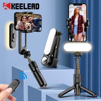 Gimbal Stabilizer Selfie Stick Tripod with Fill Light Wireless Bluetooth for HUAWEI Xiaomi IPhone 13 Cell