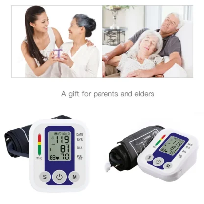 Arm Blood Pressure Monitor BP Equipment Automatic Professional Medical Portable Tonometer Digital Tensiometer Heart Rate Monitor 5